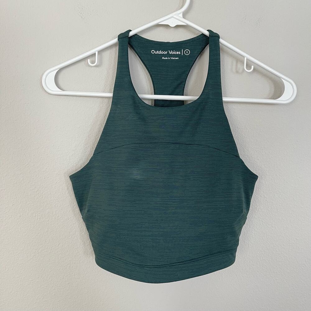 Outdoor Voices Evergreen Techsweat Longline Sports Bra (S)